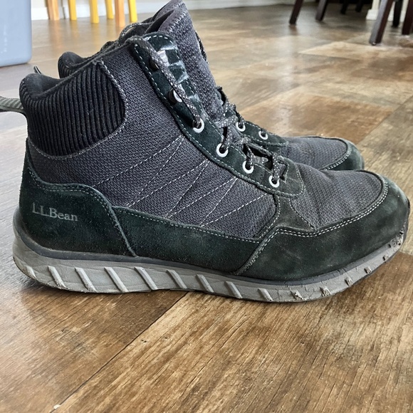 LL Bean Snow Sneaker 5 Black Suede Waterproof Winter Boots Size 11 Wide